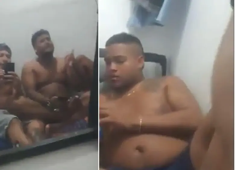 Integrantes de la banda criminal Los Costeños formaron una fiesta en una cárcel de Barranquilla. FOTOS: Capturas de video 