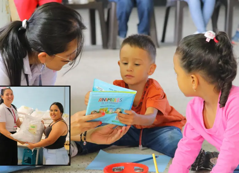 Niños y madres beneficiarios del programa Arrullos en Antioquia. FOTO: Cortesía