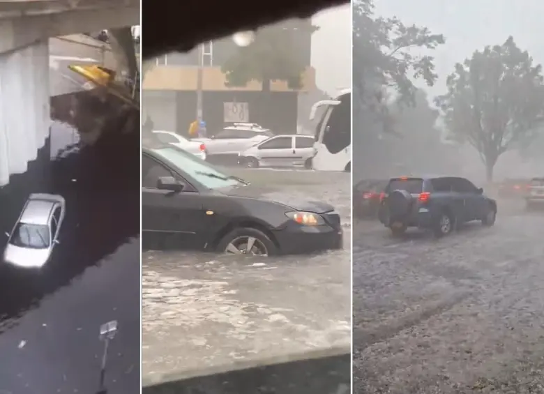 Fuertes lluvias en Bogotá generaron inundaciones y colapso de la movilidad en varios puntos de la ciudad. FOTOS: Capturas de videos 