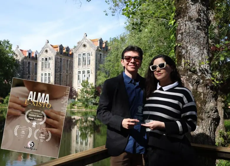 Estos son Juan Manuel Arias Gaviria y Laura Girón Cardona, director y productora del corto. FOTO: Cortesía TILDE AND GIRO.