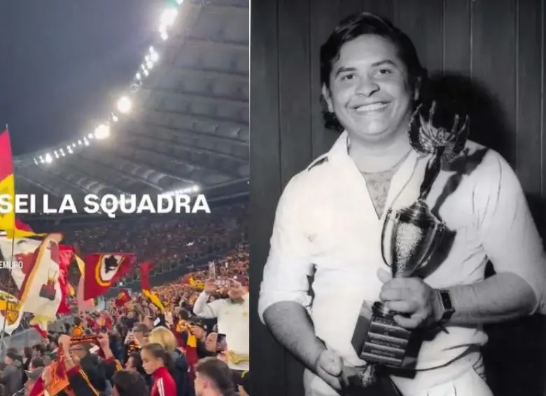 La canción interpretada por Rodolfo Aicardi ha sido adaptada en diversos clubes de fútbol europeos como La Roma. FOTO: Captura de pantalla / Colprensa.