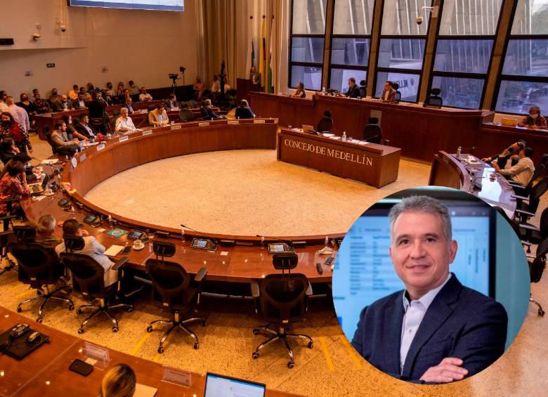 Javier Lastra, gerente de Afinia, no asistió al debate de control político en el Concejo de Medellín. FOTOS Archivo y cortesía