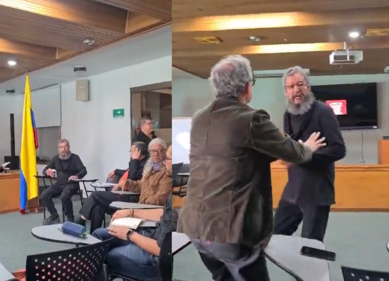 Enfrentamiento entre profesores de la Universidad Nacional. Foto: capturas de pantalla