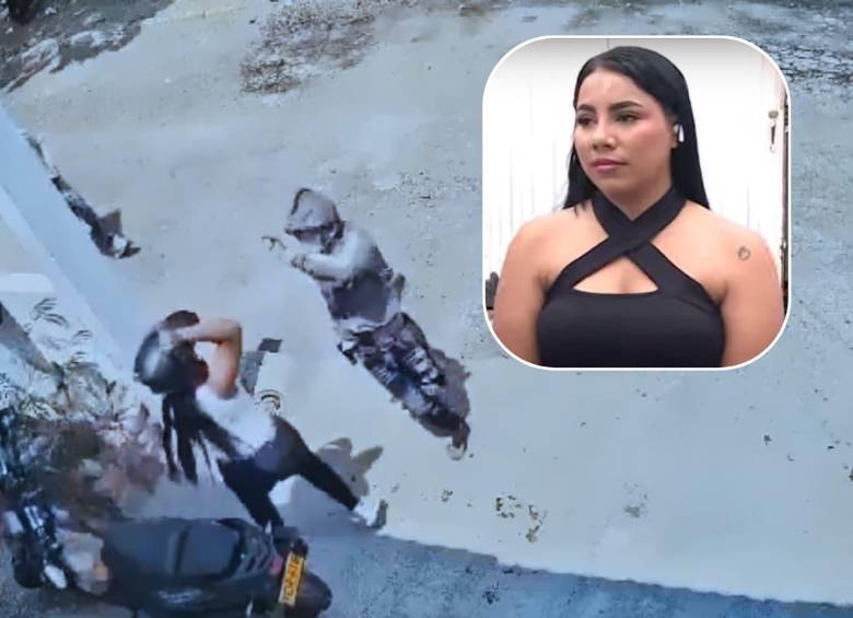 Así fue como Karen Chaparro se enfrentó con dos ladrones a las afueras de su vivienda en Cúcuta. FOTO: Capturas de video 