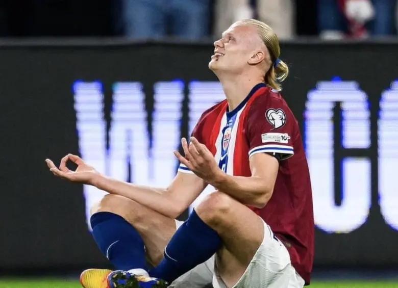 Erling Haaland fue el protagonista del partido entre Noruega y Moldavia, que terminó en 11-1. FOTO: Tomada de X @ErlingHaaland