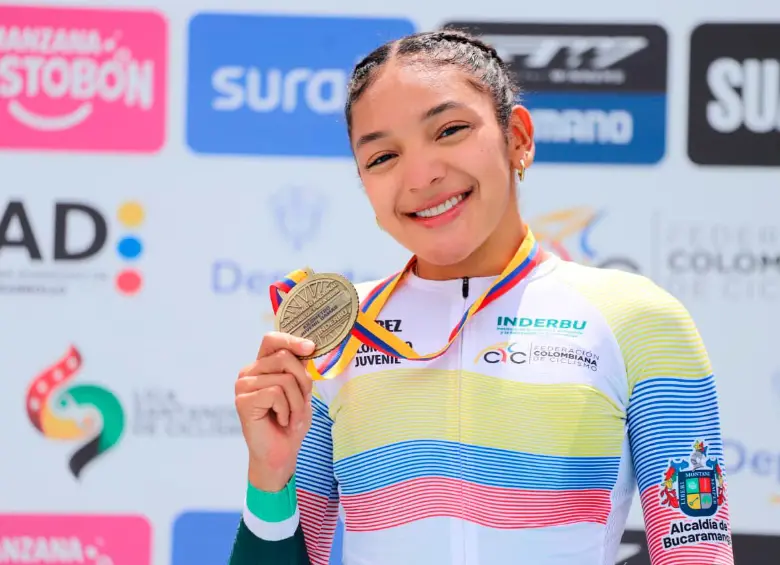 Manuela Loaiza, la nueva promesa de la velocidad del ciclismo de pista de Colombia. FOTO CORTESÍA FEDECICLISMO