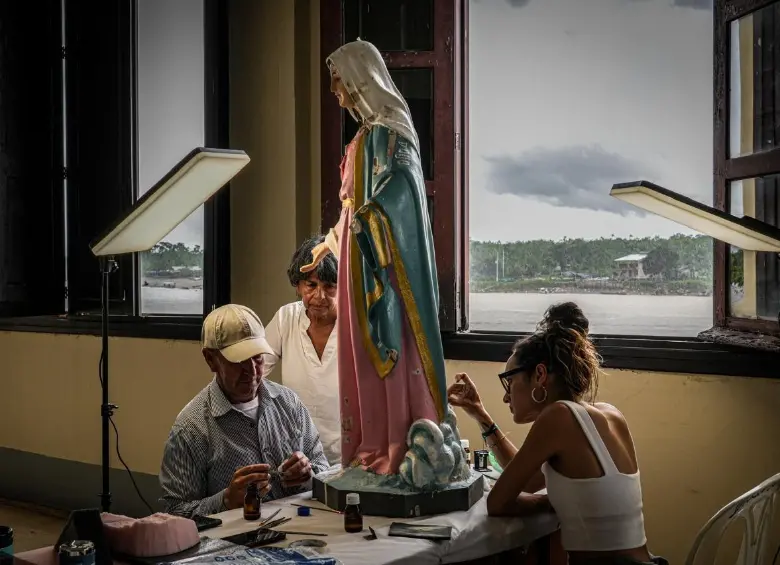 Conjunto del Cristo Mutilado y el Inmaculado Corazón de María, de Bellavista (Bojayá). FOTO: Ministerio de Cultura