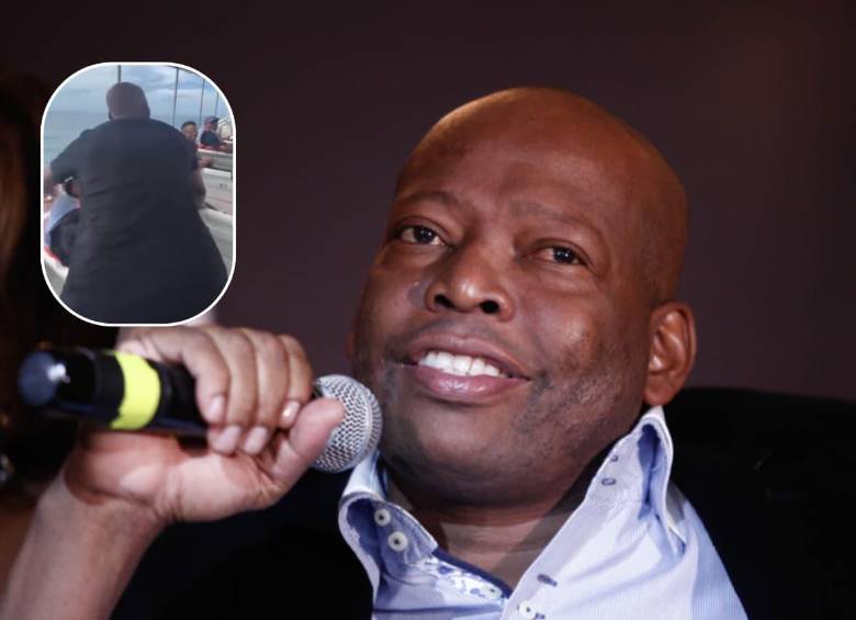 El Faustino ‘Tino’ Asprilla hizo una curiosa petición a Donald Trump desde una lancha. FOTOS: Colprensa - captura de videop
