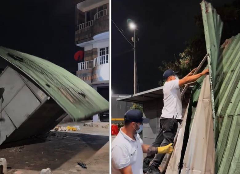 En Moravia desmontaron ocho módulos ubicados en la zona central del barrio. FOTO: Capturas de video