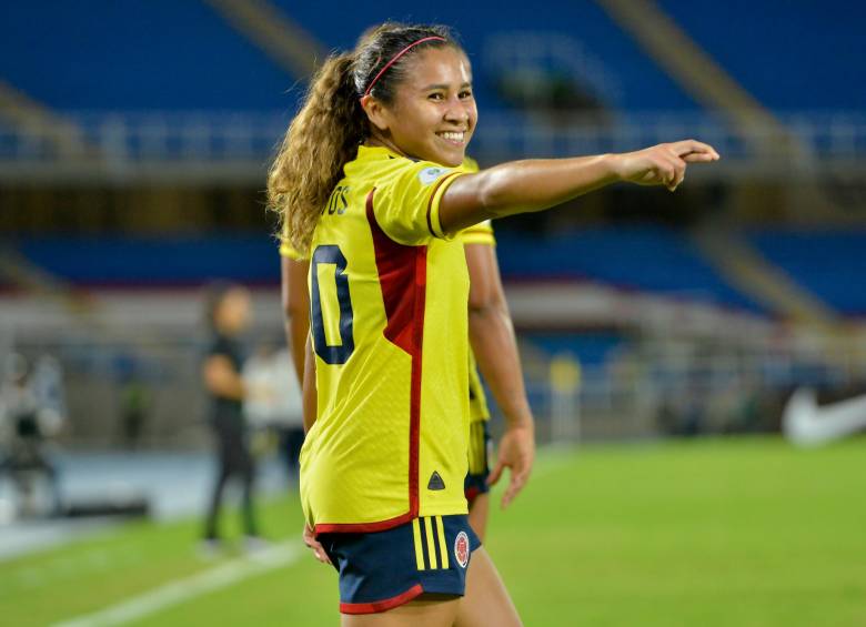 Santos, delantera de Colombia, suma un gol. FOTO Getty