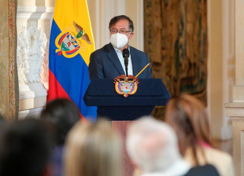 El presidente Gustavo Petro reapareció este viernes en la posesión del nuevo líder de Colpensiones. FOTO PRESIDENCIA