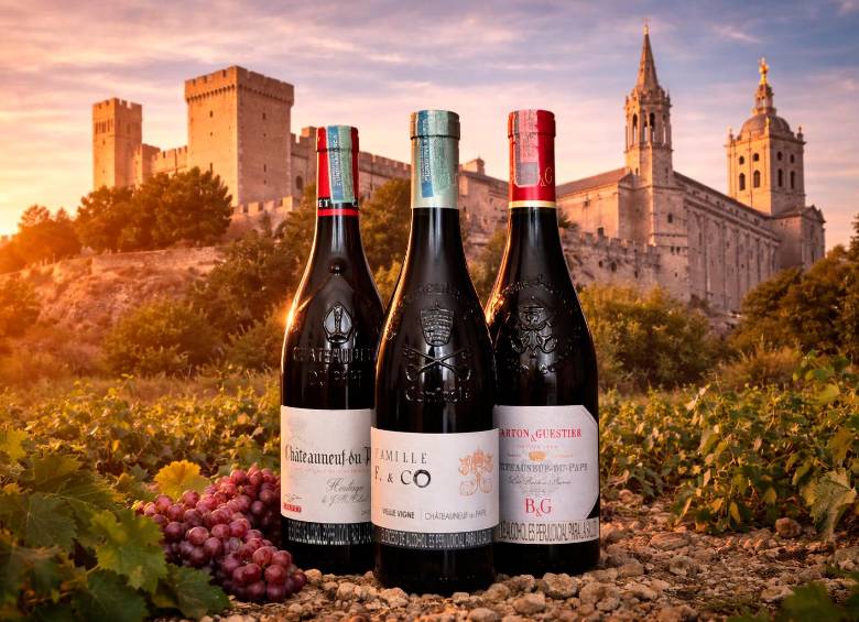 Tres vinos del Châteauneuf-du-Pape (El Castillo nuevo del Papa) para disfrutar en Semana Santa. FOTOS Cortesía.
