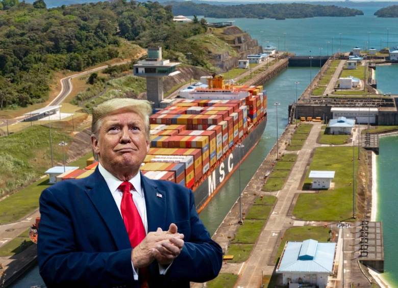 Donald Trump anunció que si no cambian las tarifas a Estados Unidos, exigirá la devolución del Canal de Panamá. Fotos: Europa Press y Getty Images