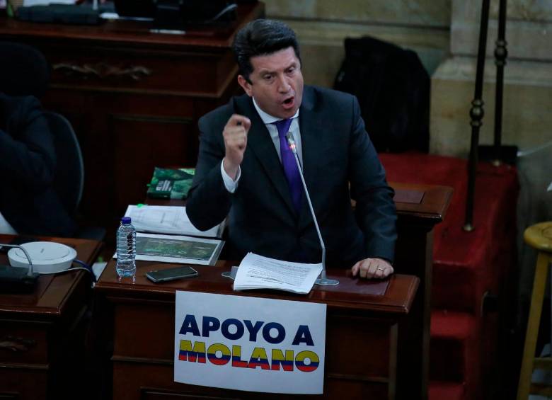 Debate de moción de censura en la Cámara de Representantes contra el ministro de Defensa Diego Molano por el operativo en Putumayo del 28 de marzo. FOTO: Colprensa