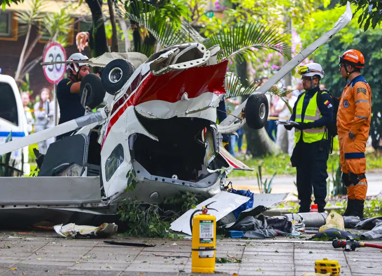Una avioneta con dos ocupantes cayó en Medellín el pasado 15 de agosto. FOTO: Manuel Saldarriaga Quintero