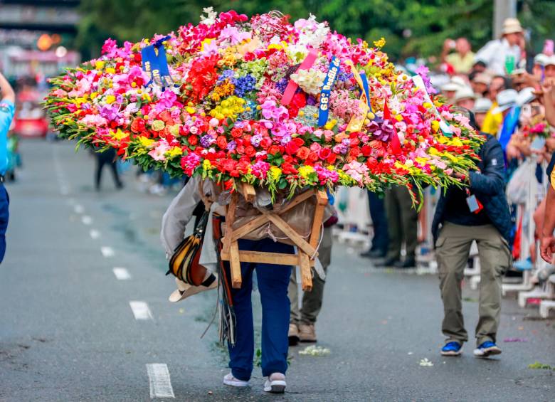 Un total de 540 silleteros, llenaron de color, tradición y orgullo las calles de la capital antioqueña, ofreciendo un espectáculo que fusiona arte, historia y cultura en cada paso. Foto: Manuel Saldarriaga Quintero