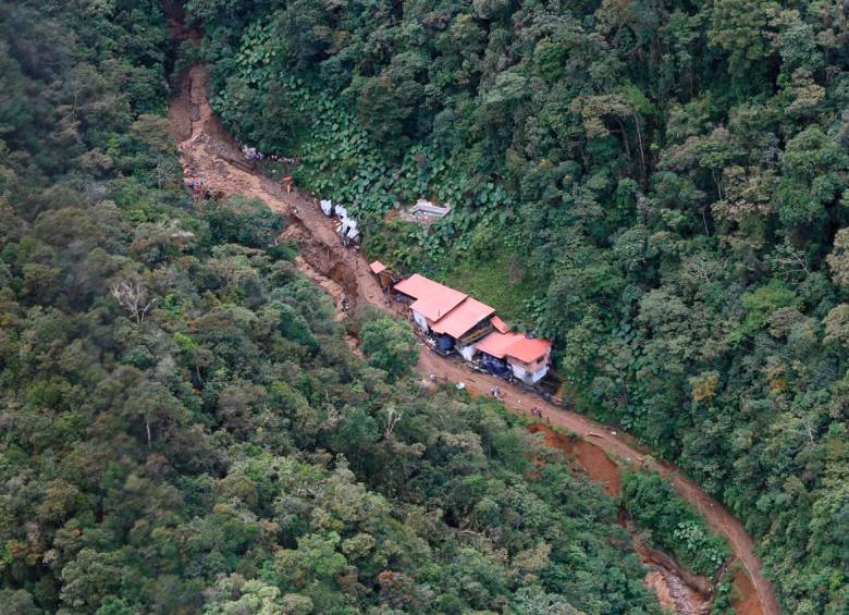 La avalancha de la quebrada La Mina se registró en la vereda La Antigua de Abriaquí. FOTO: MANUEL SALDARRIAGA