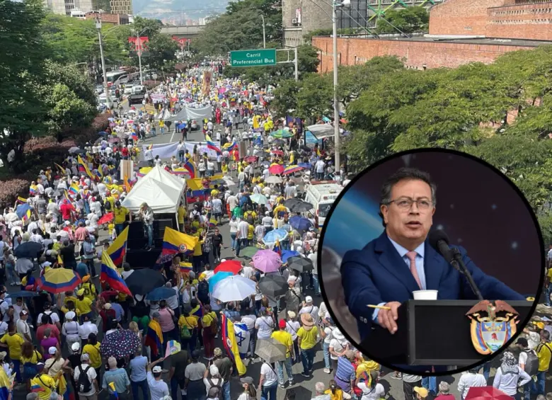 Presidente Petro arremetió contra las personas que convocaban las marchas y habló nuevamente de un golpe de Estado. Fotos: Manuel Saldarriaga y Colprensa