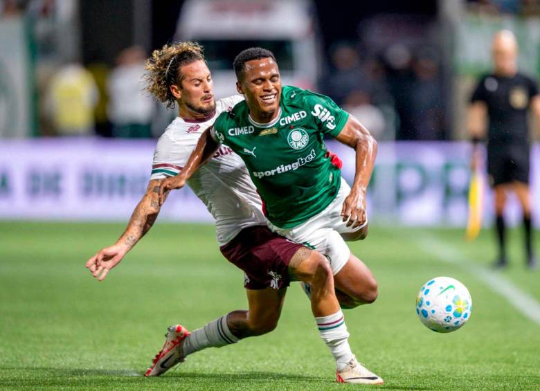 Jhon Arias jugó ante Fluminense, en la victoria de Palmeiras 2-1 ante su anterior equipo en el fútbol brasileño. FOTO GETTY 