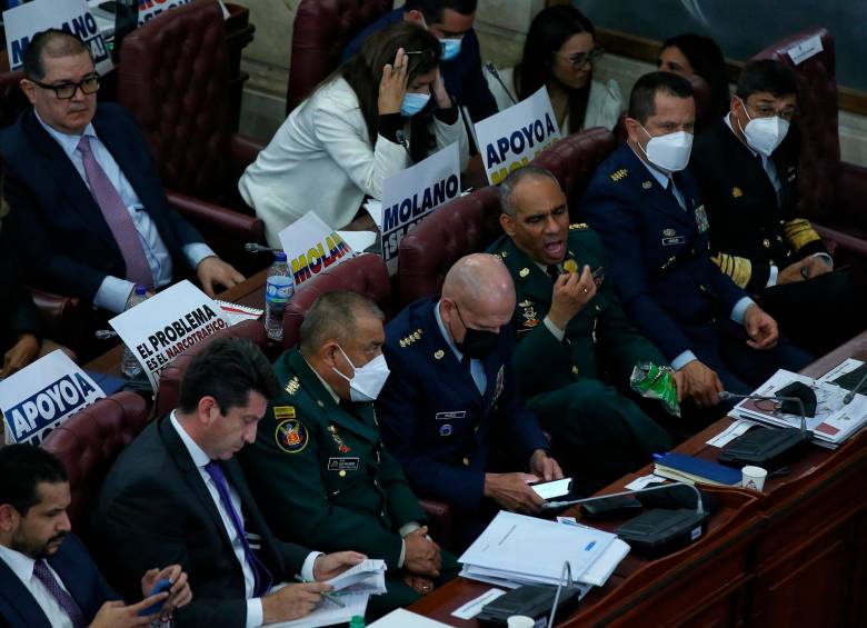 Imagen de referencia sobre el ministro de Defensa Diego Molano en la Cámara de Representantes. FOTO: COLPRENSA