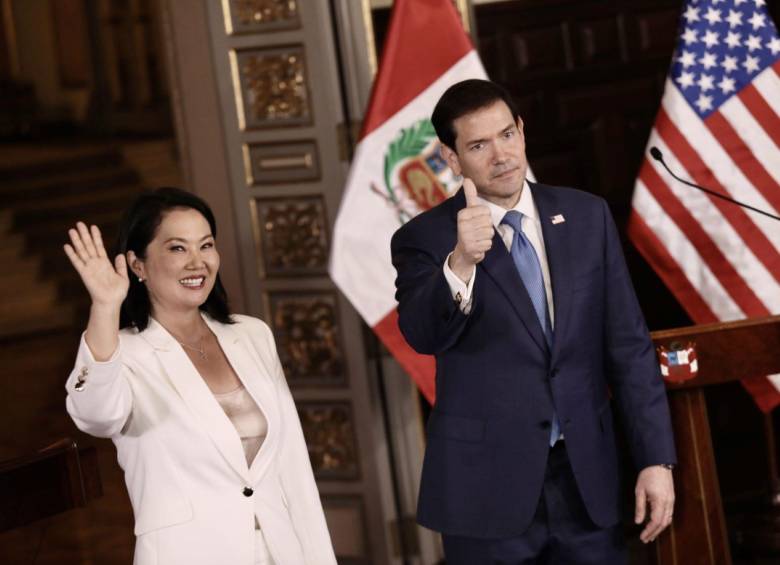 La presidenta de Perú, Keiko Fujimori, y el secretario de Estado de EE.UU., Marco Rubio, confirmaron el ingreso del país andino al Escudo de las Américas. Foto: Getty Images
