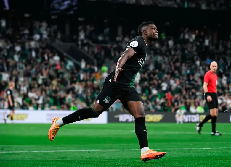  Jhon Córdoba tiene contrato con el Krasnodar hasta 2027. El jugador, que anotó este sábado, espera ser llamado a la Selección Colombia. FOTO INSTAGRAM CÓRDOBA