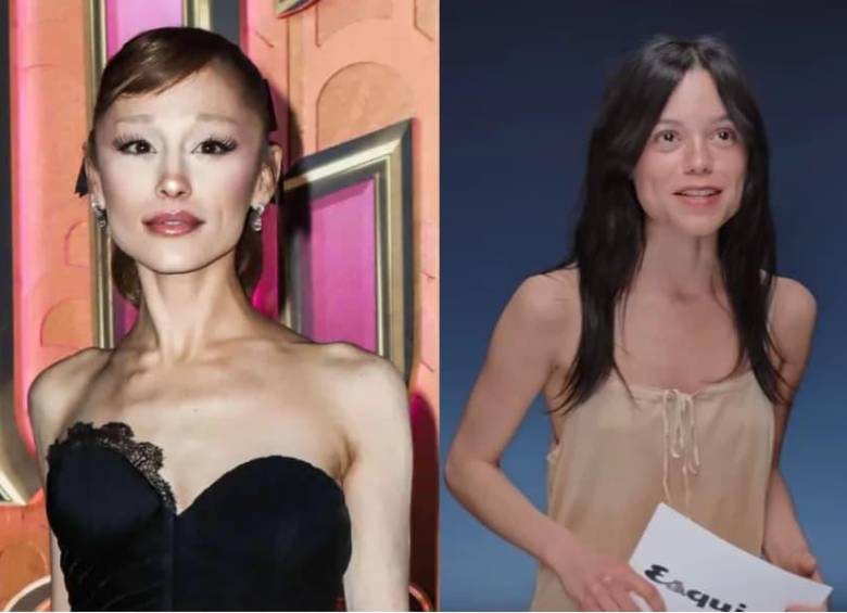 Durante semanas, Ariana Grande estuvo en el centro de las conversaciones sobre los estándares de belleza en Hollywood. Ahora, Jenna Ortega, protagonista de Merlina, vuelve a poner el tema sobre la mesa tras revelar que durante su etapa como actriz infantil llegó a pasar largas jornadas sin comer ni beber.FOTO: AFP, captura de video Esquire. 