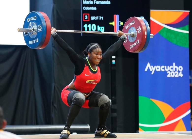 María Fernanda Mena, ganadora de la medalla de oro en la categoría de los 71 kg. FOTO: Tomada de X @OlimpicoCol