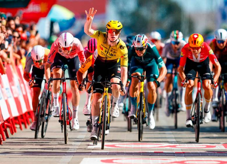 Matthew Brennan volvió a celebrar en la Vuelta a España y consiguió su cuarta victoria en la presente edición de la carrera. FOTO: @visma
