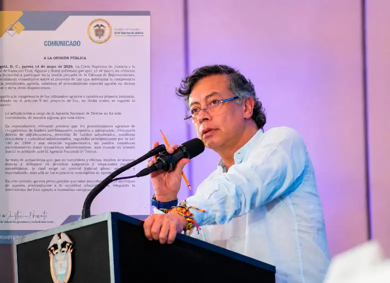 El presidente Gustavo Petro cuestionó desde Boyacá el fallo de la Corte sobre las competencias de la Agencia Nacional de Tierras. FOTO COLPRENSA