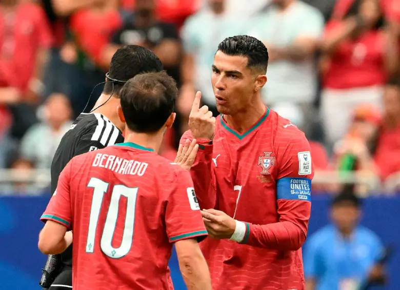 Cristiano se mostró enfadado en el partido de Portugal ante Congo. FOTO AFP