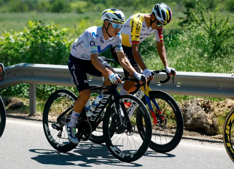 Egan Bernal y Éiner Rubio volvieron a ser los grandes protagonistas de Colombia en el Giro de Italia, demostrando jerarquía, regularidad y un enorme espíritu combativo a lo largo de las 21 etapas. FOTO X-MOVISTAR-@SprintCycling