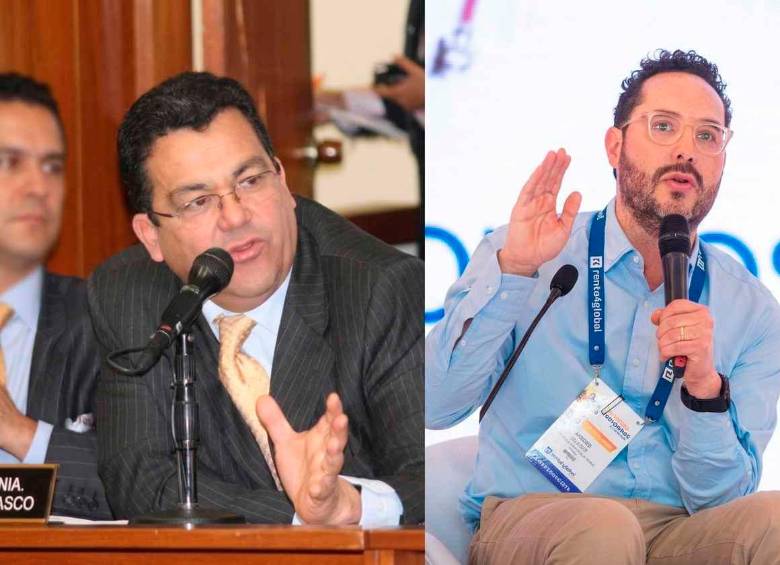 Jaime Dussan, presidente de Colpensiones, y Andrés Velasco, de Asofondos, protagonizan el debate por el traslado de recursos pensionales. FOTOS COLPRENSA