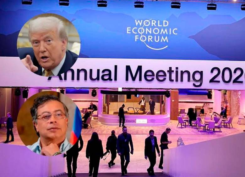 En el Foro de Davos 2026, Donald Trump llevará una delegación récord de Estados Unidos, mientras Gustavo Petro, presidente colombiano, canceló a última hora. FOTO GETTY