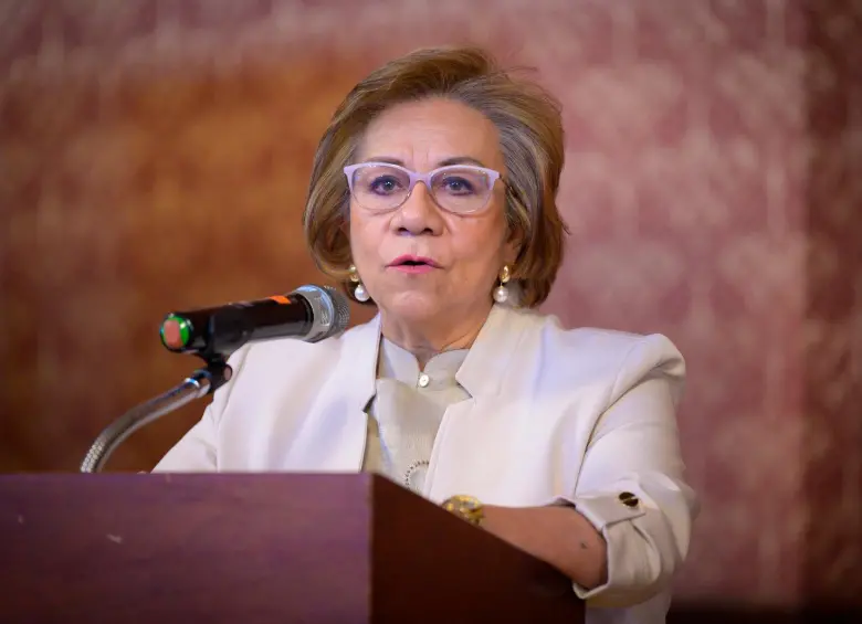 La canciller Rosa Villavicencio en un discurso. FOTO: Ministerio de Relaciones Exteriores de Colombia
