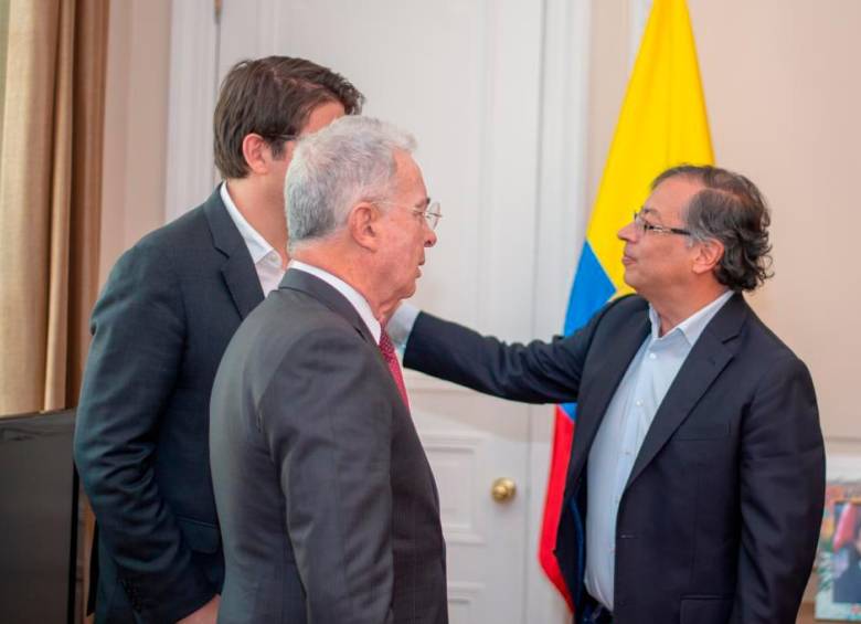 Gustavo Petro y Álvaro Uribe se reunieron en la Casa de Nariño. FOTO: PRESIDENCIA