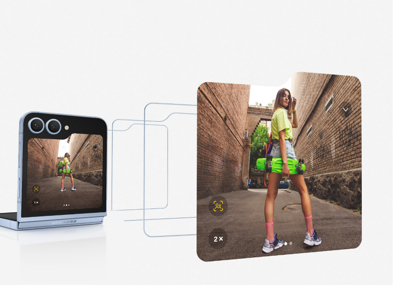 El Galaxy Z Flip6 sigue llamando la atención por su portabilidad, con una pantalla Super AMOLED Flex Window de 3,4 pulgadas. FOTO cortesía Samsung