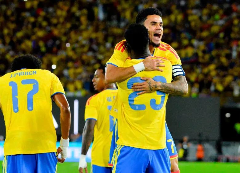 El extremo guajiro Luis Díaz suma 22 celebraciones con el seleccionado nacional. De ellos, 14 han sido en la era Néstor Lorenzo. Foto: Colprensa 