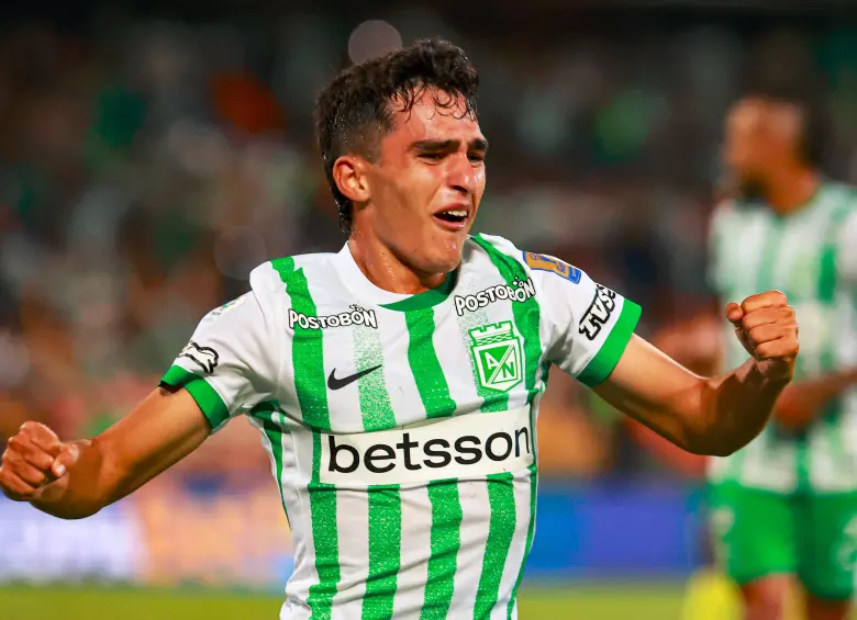 Esta imagen, con un Juan Manuel Rengifo visiblemente emocionado tras anotar su primer gol como profesional ante Deportes Quindío en la Copa BetPlay, es una muestra de lo que quiere lograr. FOTO manuel saldarriaga