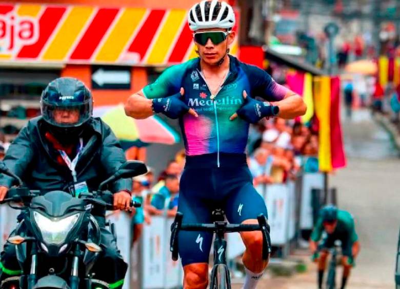 Miguel Ángel López venía corriendo con el Team Medellín tras su salida del Astana y hasta que lo suspendieron provisionalmente por una investigación de dopaje. FOTO: Cortesía Anderson Bonilla