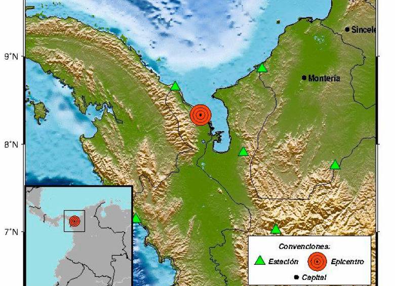 Turbo fue el municipio de Antioquia donde más fuerte se sintió el sismo. FOTO: TOMADA DE TWITTER @sgcol