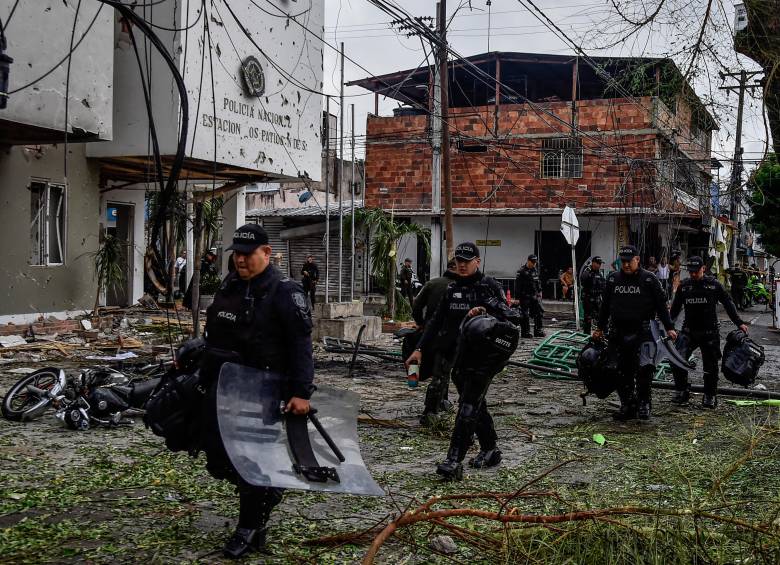 El ataque terrorista a la estación policial de Los Patios, en Norte de Santander, dejó un muerto y 11 heridos. FOTO: AFP