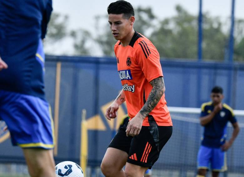 James entrenando con la Selección Colombia en el campo de Boca Juniors. FOTO: FCF