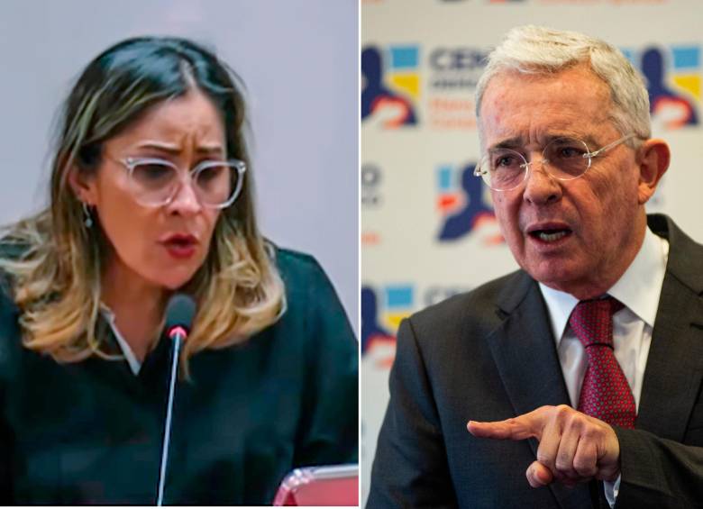 Duro enfrentamiento entre la jueza Sandra Heredia y Álvaro Uribe. FOTO: Captura de video y GETTY