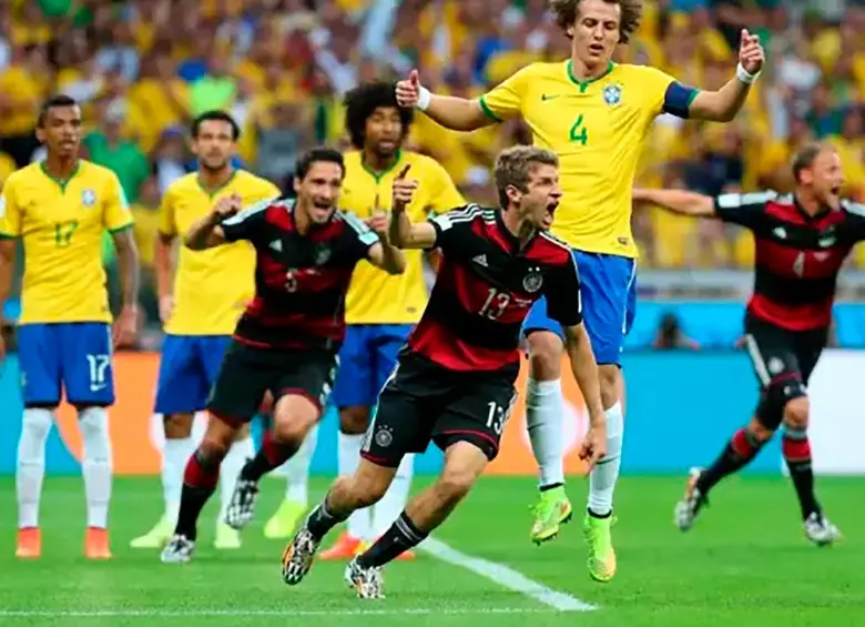 La victoria de Alemania sobre Brasil en 2014 es la goleada más impactante de los mundiales y una de las imágenes más reconocibles de la historia moderna del torneo. FOTO Getty 