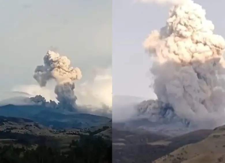 El volcán Puracé permanece en alerta naranja mientras las autoridades monitorean el enjambre sísmico registrado en Totoró, Cauca. Foto: Servicio Geológico Colombiano. FOTO: @deZabedrosky vía X.