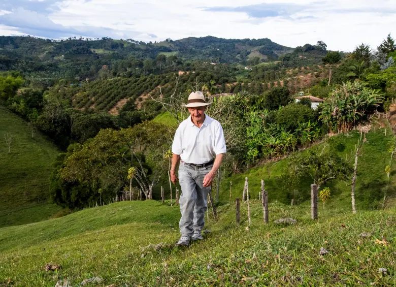 Porfirio Garcés nació en la casa de sus abuelos en Jericó, en 1940, en una familia de dieciséis hermanos; doce sobrevivieron a la infancia. En la imagen, en las montañas de Palocabildo. FOTO JULIO CÉSAR HERRERA