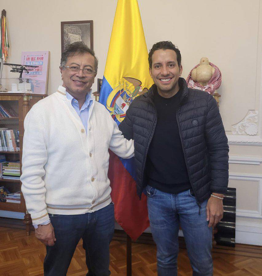 Gustavo Petro y Julián López. FOTO: @Julianlopezte