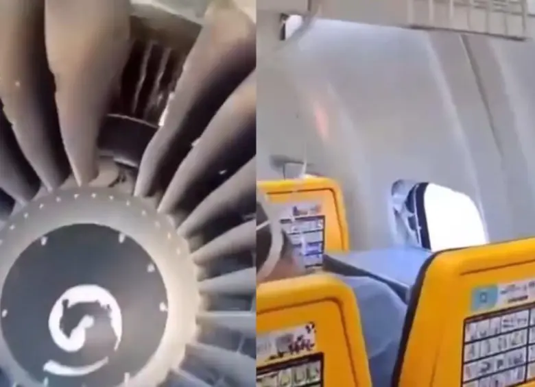 La esposa del pasajero aseguró que su marido quedó con parte del cuerpo fuera del avión tras la rotura de una ventanilla y permanece hospitalizado mientras avanza la investigación. FOTO: captura de pantalla tomado de @aviationbrk. 