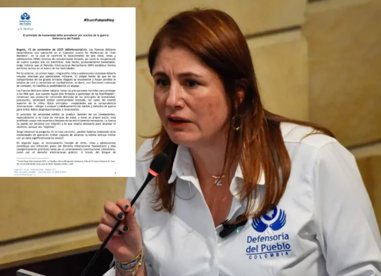 La defensora del Pueblo, Iris Marín Ortiz. FOTO: Colprensa.